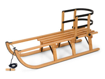 Houten Slee Gloco 110cm met Rugleuning Zwart