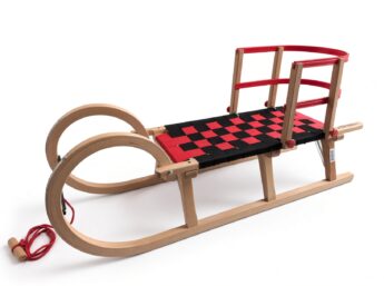 Rodelslee met doekzitting Rugleuning rood 110 cm
