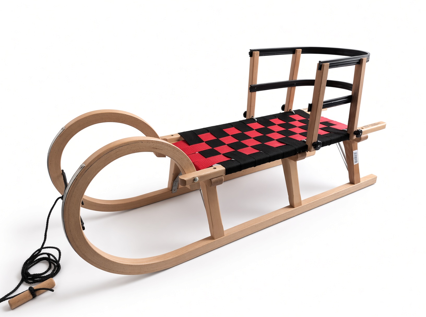 Rodelslee met doekzitting Rugleuning zwart 110 cm