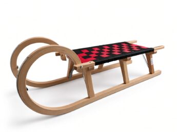 Alternative view of Rodelslee met doekzitting Rugleuning rood 110 cm